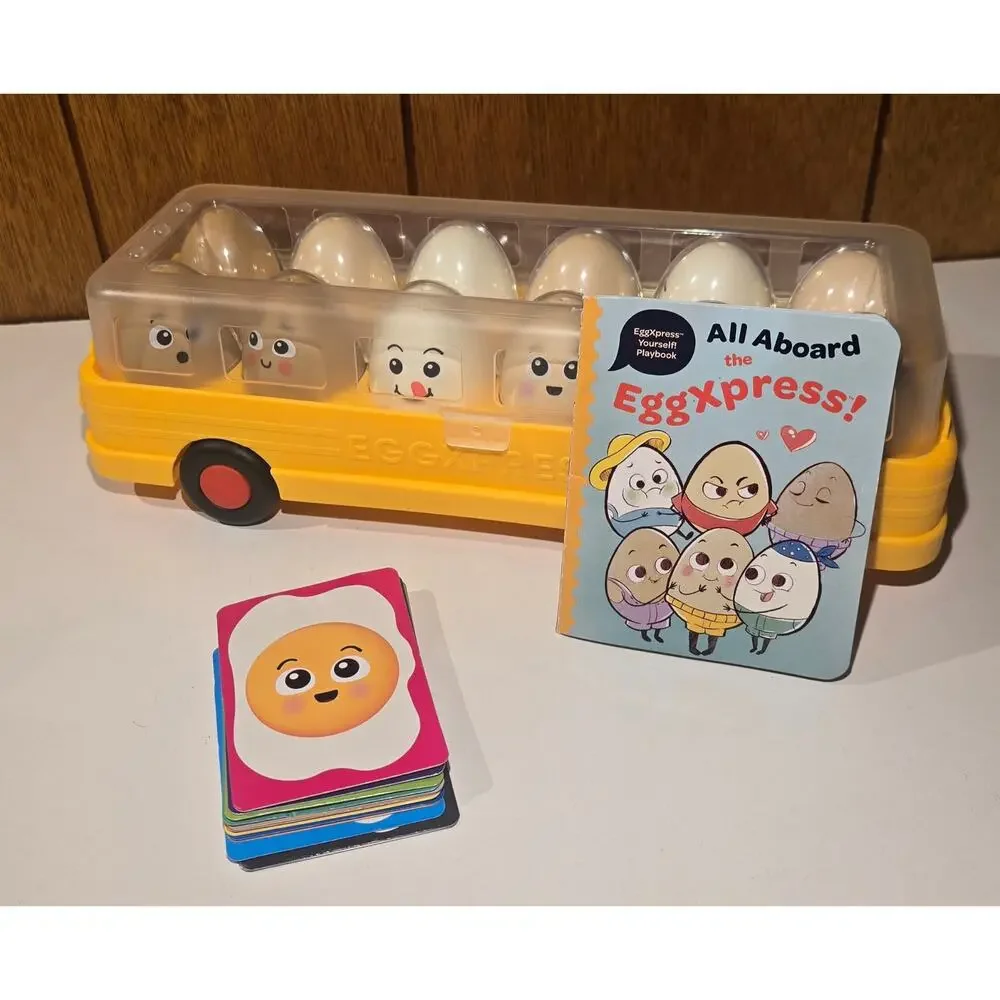 EggXpress Yourself Emotional Learning Toy Game Bus Eggs Cards Playbook Set